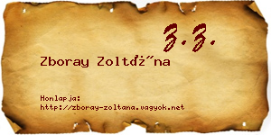 Zboray Zoltána névjegykártya